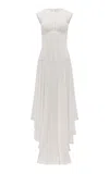 Harithand Sunrise Silk-crepe Embroidered Gown In White