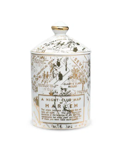 Harlem Candle Co. Speakeasy Map Ceramic Candle, 12 Oz. In White