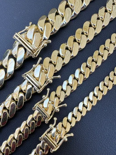 Pre-owned Harlembling Handmade Tight Link Solid 14k Gold Miami Cuban Link Chain Or Bracelet Necklace