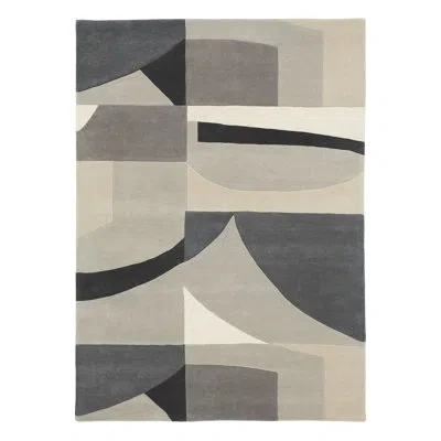 Harlequin Bodega Rectangle Abstract Handmade Tufted Wool Area Rug In Beige