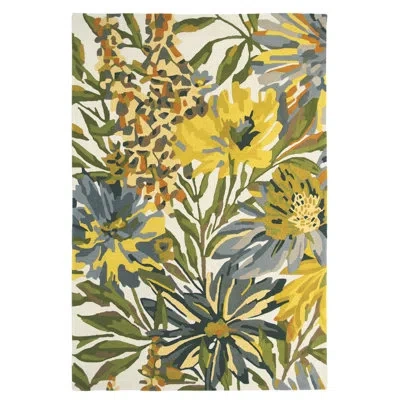 Harlequin Floreale Rectangle Floral Handmade Tufted Wool Indoor / Outdoor Area Rug In Yellow In Yellow,green,blue,ivory;yellow,green,blue,ivory