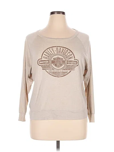 Pre-owned Harley Davidson 3/4 Sleeve T-shirt In Tan