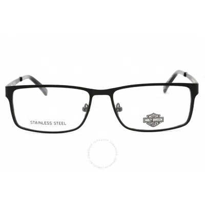 Harley Davidson Demo Rectangular Men's Eyeglasses Hd0722 B84 57 In Black