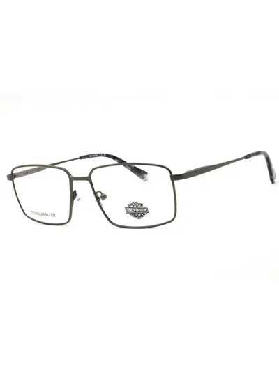 Harley Davidson Durable Titanium Rectangular Eyeglasses For Men In Black