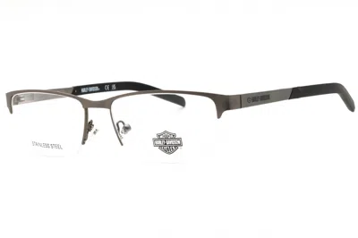Harley Davidson Hd00015 Rectangular Metal Eyeglasses In Gray
