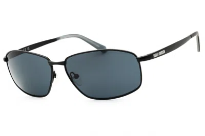 Harley Davidson Hd00024 Rectangular Metal Frame Sunglasses In Black