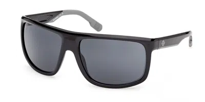 Harley Davidson Hd00029 01a Men's Sunglasses Black Size 66 In Shiny Black