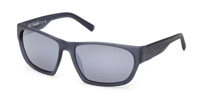 Harley Davidson Hd00031 85x Men's Sunglasses Blue Size 62 In Shiny Light Blue