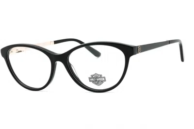 Harley Davidson Hd0570 Oval Acetate Frame Eyeglasses In Black