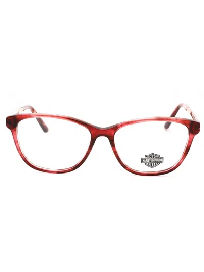 Harley Davidson Hd0571 Eyeglasses In Shiny Bordeaux / Clear Demo Lens