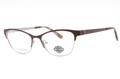 Harley Davidson Hd0572 Cat Eye Metal Frame Eyeglasses In Brown