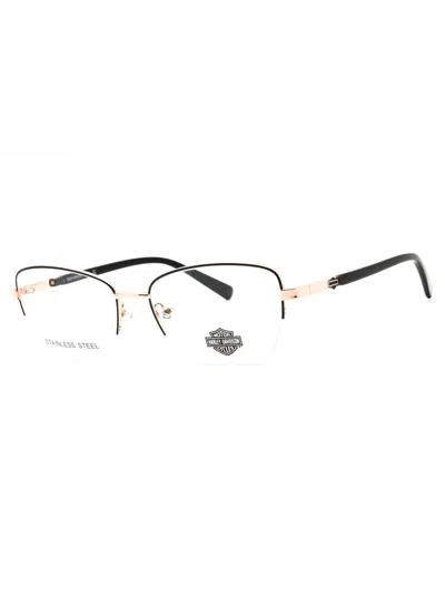 Harley Davidson Hd0576 Eyeglasses In 028 - Shiny Rose Gold/clear Demo Lens