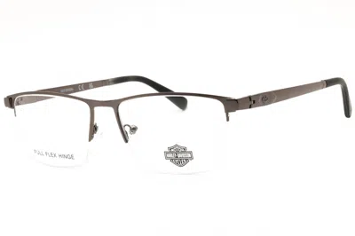 Harley Davidson Hd0787 Rectangular Metal Eyeglasses In Gray
