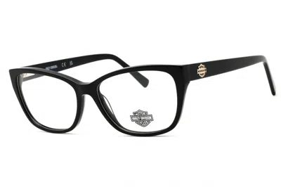 Harley Davidson Hd50108 Cat Eye Acetate Eyeglasses In Black