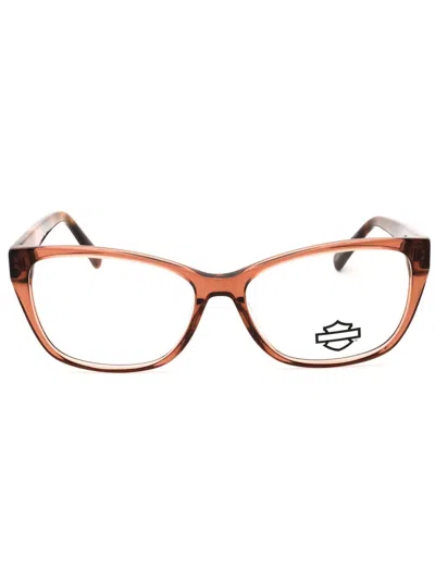Harley Davidson Hd50108 Eyeglasses In 072 - Shiny Pink/clear Demo Lens