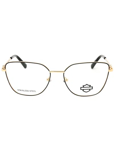 Harley Davidson Hd50118 Eyeglasses In 001 - Shiny Black/clear Demo Lens