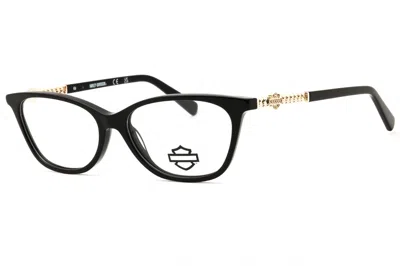 Harley Davidson Hd50151 Acetate Cat-eye Eyeglasses In Black