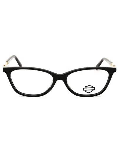 Harley Davidson Hd50151 Eyeglasses In Shiny Black/clear Demo Lens