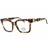 Harley Davidson Ladies Brown Rectangular Eyeglass Frames Hd50107