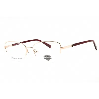 Harley Davidson Ladies Gold Tone Cat Eye Eyeglass Frames Hd0576