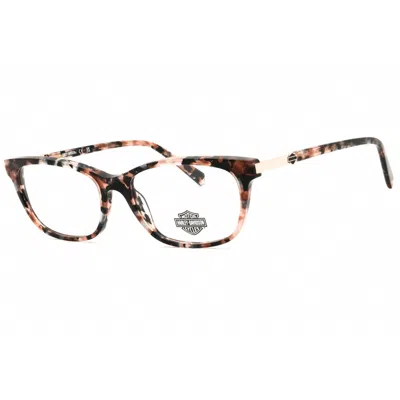Harley Davidson Ladies Pink Rectangular Eyeglass Frames Hd0578