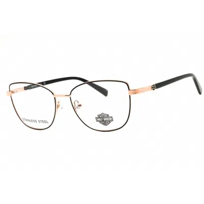 Harley Davidson Ladies Rose Gold Tone Cat Eye Eyeglass Frames Hd0575