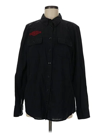 Pre-owned Harley Davidson Long Sleeve Button Down Shirt In Black