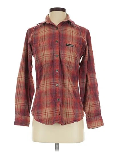 Pre-owned Harley Davidson Long Sleeve Button Down Shirt In Burgundy