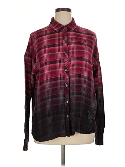 Pre-owned Harley Davidson Long Sleeve Button Down Shirt In Burgundy