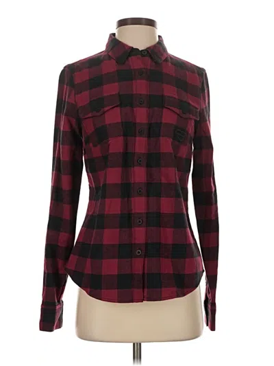 Pre-owned Harley Davidson Long Sleeve Button Down Shirt In Burgundy