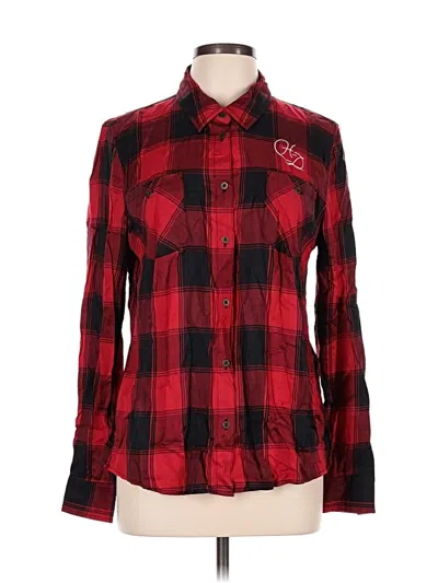 Pre-owned Harley Davidson Long Sleeve Button Down Shirt In Red