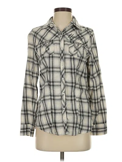 Pre-owned Harley Davidson Long Sleeve Button Down Shirt In White