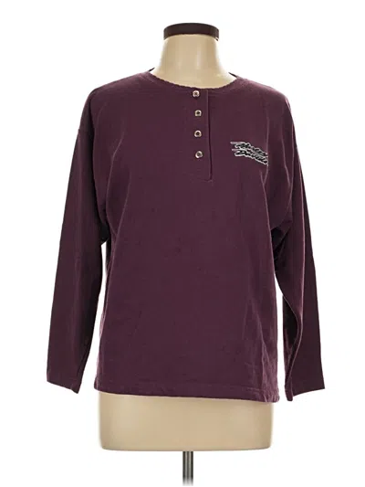 Pre-owned Harley Davidson Long Sleeve Henley Shirt In Burgundy