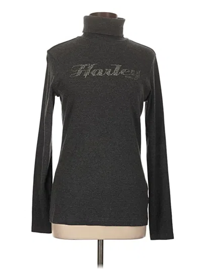Pre-owned Harley Davidson Long Sleeve Top Gray Turtleneck Tops