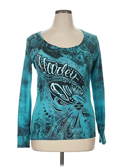 Pre-owned Harley Davidson Long Sleeve T-shirt In Blue