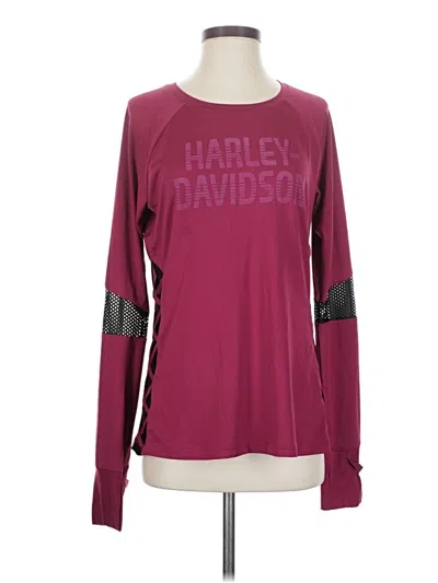 Pre-owned Harley Davidson Long Sleeve T-shirt In Burgundy