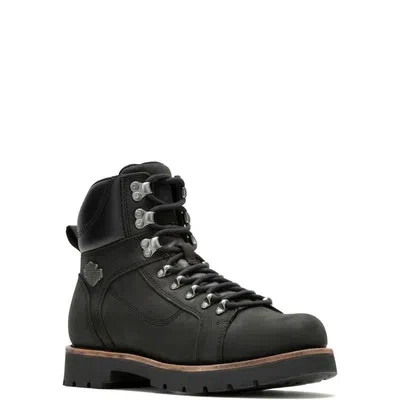 Pre-owned Harley-davidson Men's 6" Windon Lace Side-zip Boot Black- D93851, Black