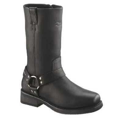 Pre-owned Harley-davidson Men's Hustin 11-inch Waterproof Harness Motorcycle Boots D95353 In Black