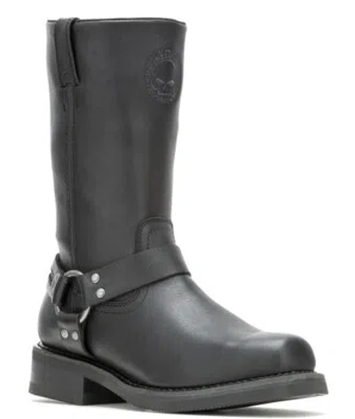 Pre-owned Harley-davidson ® Men's Hustin Skull Waterproof Motorcycle Boots, D96294 In Black
