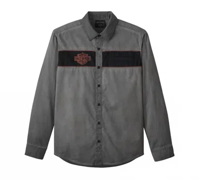 Harley Davidson Men's Iron Bond Long Sleeve Shirt In Grey In Gray