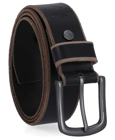 Harley Davidson Men's Raw Edge Bridle Belt In Black