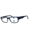 Harley Davidson Men's Rectangular Acetate Eyeglasses Hd50111 In Blue