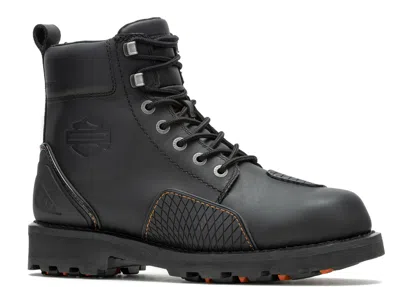 Pre-owned Harley-davidson Men's Shrader 6-inch Black Waterproof Motorcycle Boots, D96311