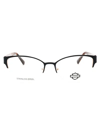 Harley Davidson Metal Cat Eye Women's Eyeglasses In Black
