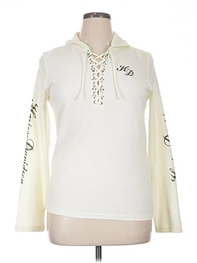 Pre-owned Harley Davidson Pullover Hoodie In Ivory