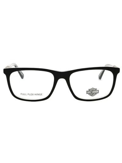 Harley Davidson Rectangular Men's Eyeglasses - Model Hd0975 In Black