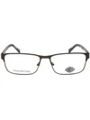 Harley Davidson Rectangular Men's Eyeglasses - Modern Designer Frame In Brown