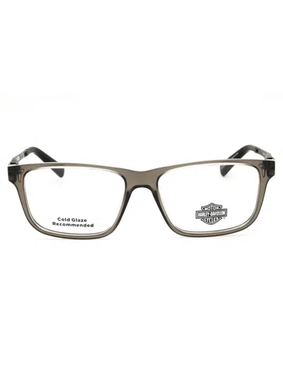 Harley Davidson Rectangular Men's Eyeglasses - Style Hd0145t In Brown