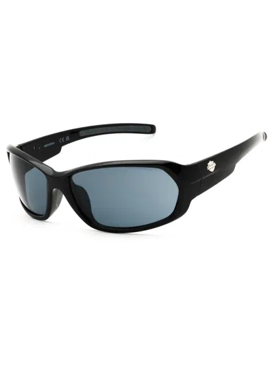 Harley Davidson Rectangular Men's Sunglasses In Blue