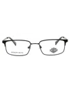 Harley Davidson Rectangular Metal Men's Eyeglasses In Black
